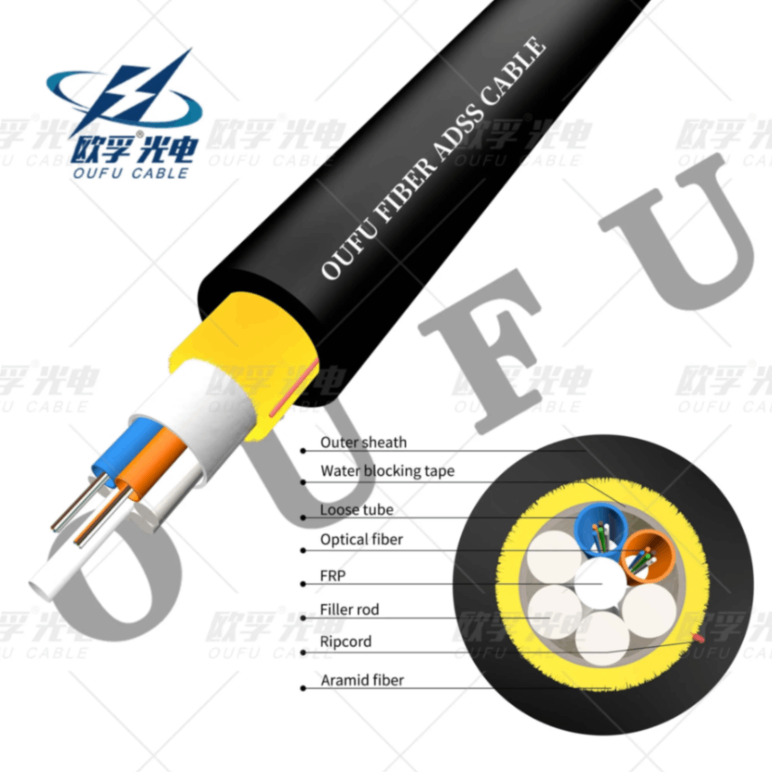 ADSS 24 Core बाह्यम् Fiber Optic Cable
